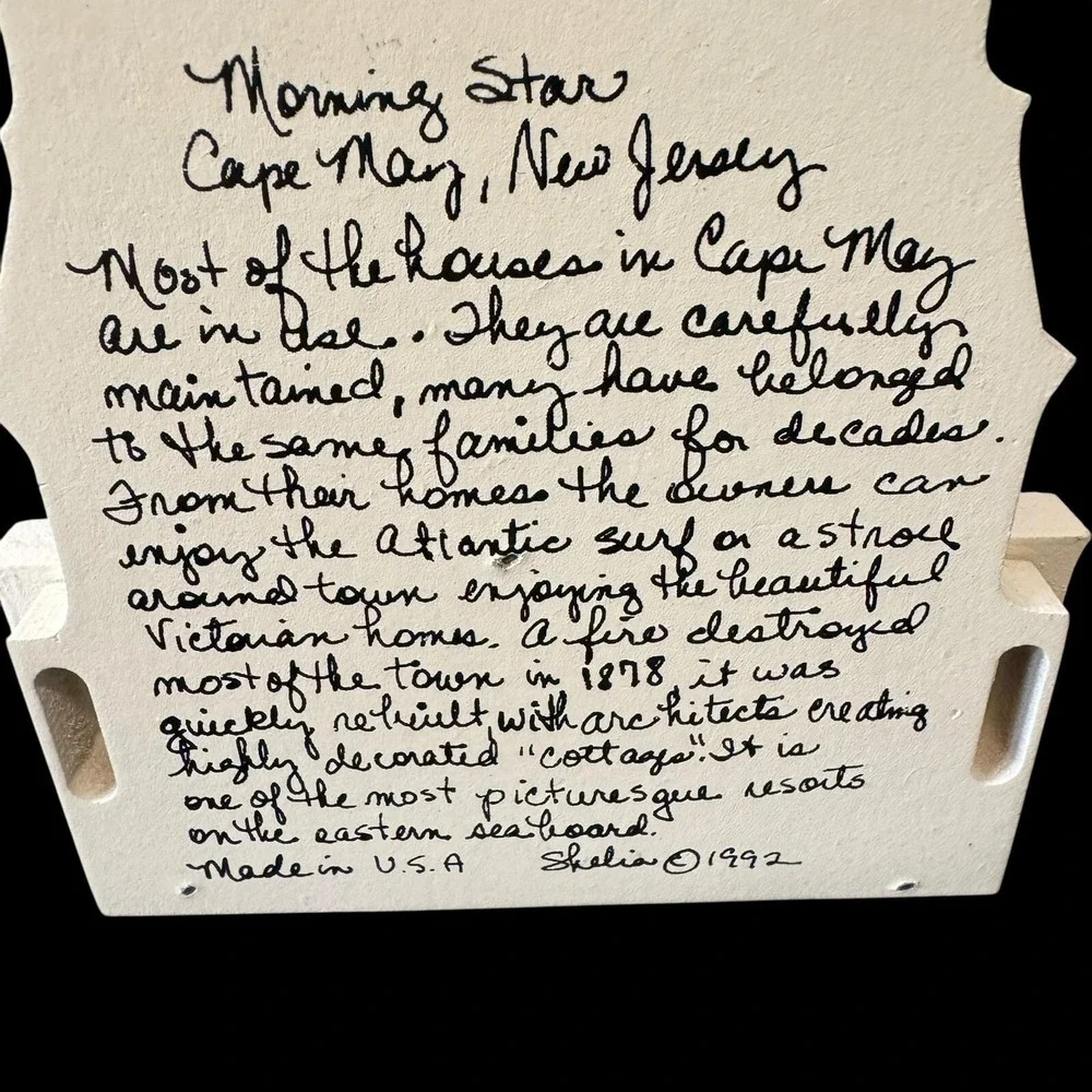 Morning Star Cape May, New Jersey Shelia's Collectibles 1992 Shelf Sitter‎